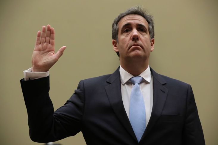 Michael Cohen, former attorney and fixer for President Trump, is sworn in before testifying before the House Oversight Committee on February 27, 2019.