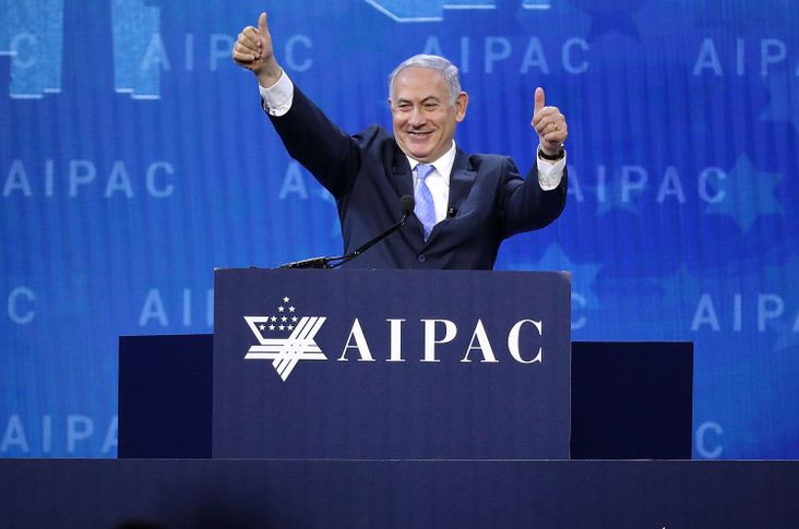 Israeli Prime Minister Benjamin Netanyahu addresses the American Israel Public Affairs Committee's annual policy conference at the Washington Convention Center March 6, 2018 in Washington, DC.