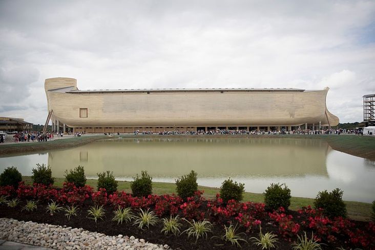The Ark Encounter is seen July 5, 2016 in Williamstown, Kentucky. The Ark Encounter is a theme park centered around a 510 foot long reproduction of Noah's Ark.