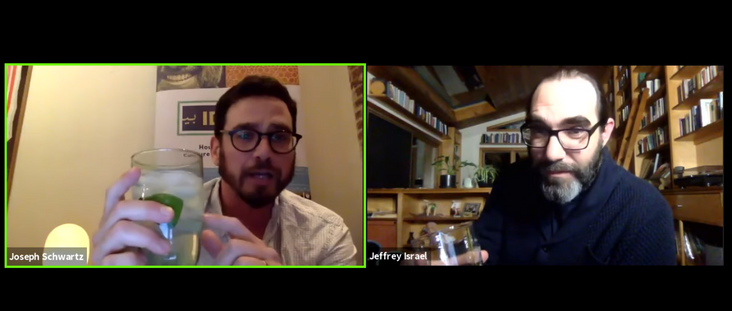 Joseph Schwartz, host of "The Idra Hour," a new podcast from JewishLIVE, compares cocktails with guest Jeffrey Israel.