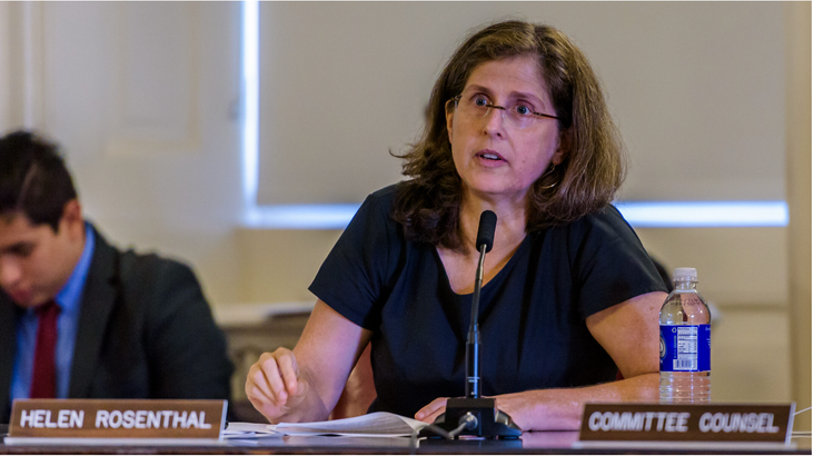 Council member Helen Rosenthal at a hearing on Housing Not Warehousing Act in City Hall in New York City, September 15th, 2016
