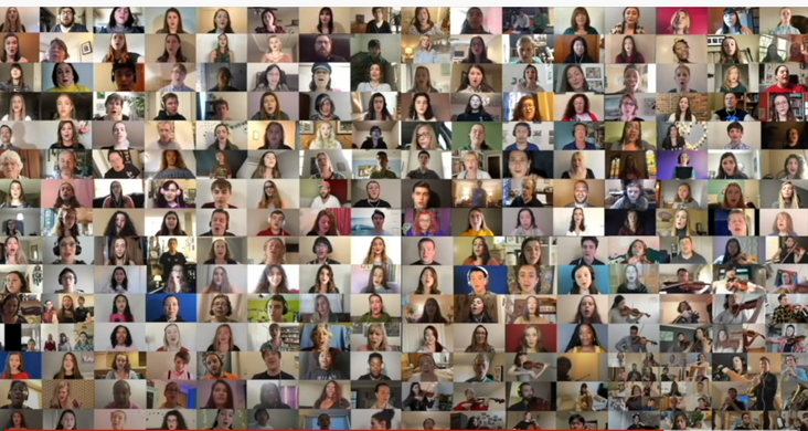 300 musicians perform "You'll Never Walk Alone."