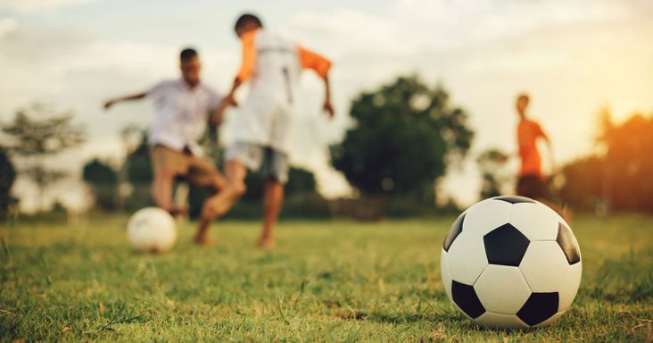 Players on a soccer field.