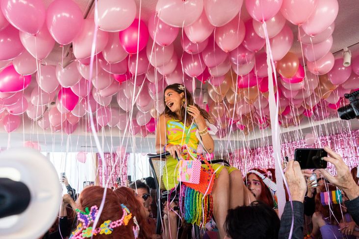 Susan Korn takes a victory hora at her New York Fashion Week event