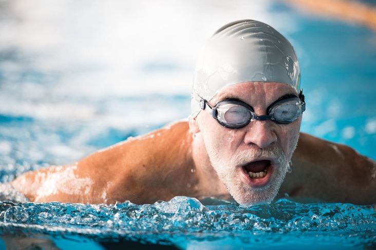 Man in swimming pool