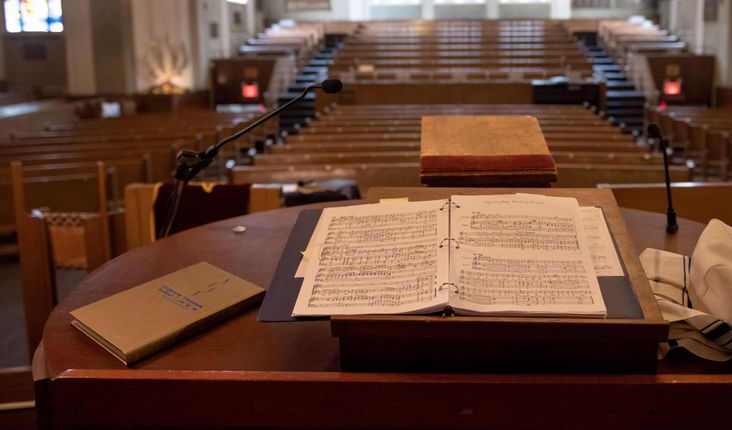 Bimah at synagogue in Washington Heights