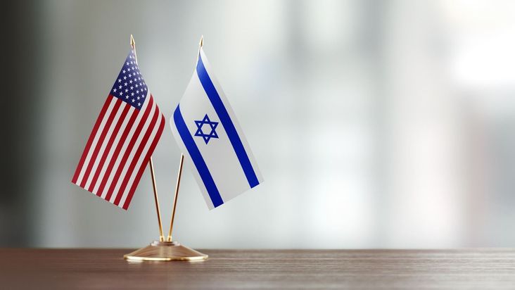 The United States and Israeli flags