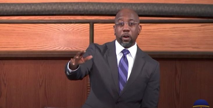 Rev. Raphael Warnock delivers a sermon for an 'MLK Shabbat' virtual event hosted by The Temple in Atlanta.