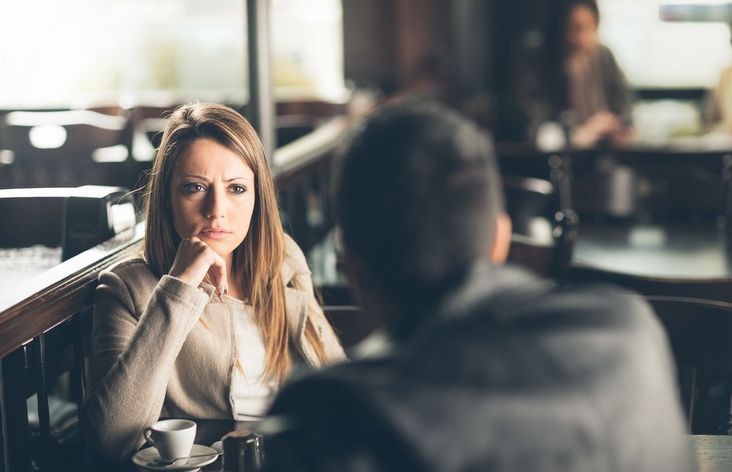 Jewish woman on a date, listening